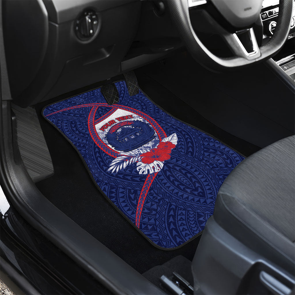 Personalised Vailele Samoa Village Car Mats Map Polynesian Tribal Hibiscus Floral DT05 - Polynesian Pride