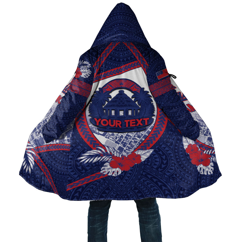 Personalised Vailele Samoa Village Cloak Map Polynesian Tribal Hibiscus Floral DT05 Unisex Navy - Polynesian Pride