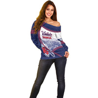 Personalised Vailele Samoa Village Off Shoulder Sweater Map Polynesian Tribal Hibiscus Floral DT05 - Polynesian Pride