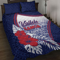 Vailele Samoa Village Quilt Bed Set Map Polynesian Tribal Hibiscus Floral DT05 Navy - Polynesian Pride
