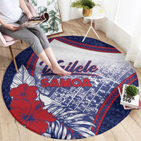 Vailele Samoa Village Round Carpet Map Polynesian Tribal Hibiscus Floral DT05 - Polynesian Pride