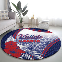 Vailele Samoa Village Round Carpet Map Polynesian Tribal Hibiscus Floral DT05 - Polynesian Pride