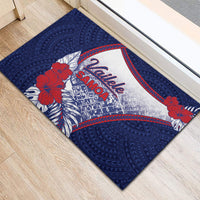 Vailele Samoa Village Rubber Doormat Map Polynesian Tribal Hibiscus Floral DT05 - Polynesian Pride