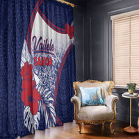 Vailele Samoa Village Window Curtain Map Polynesian Tribal Hibiscus Floral DT05 - Polynesian Pride