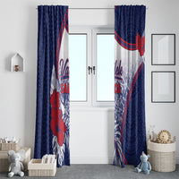 Vailele Samoa Village Window Curtain Map Polynesian Tribal Hibiscus Floral DT05 - Polynesian Pride