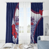 Vailele Samoa Village Window Curtain Map Polynesian Tribal Hibiscus Floral DT05 - Polynesian Pride