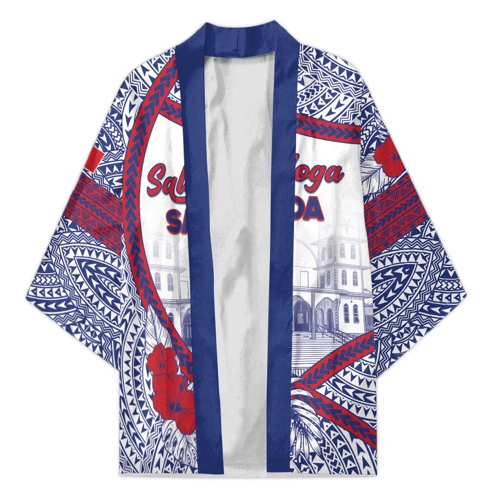 Personalised Salelologa Samoa Village Kimono Polynesian Tribal Church Landmark Hibiscus Floral