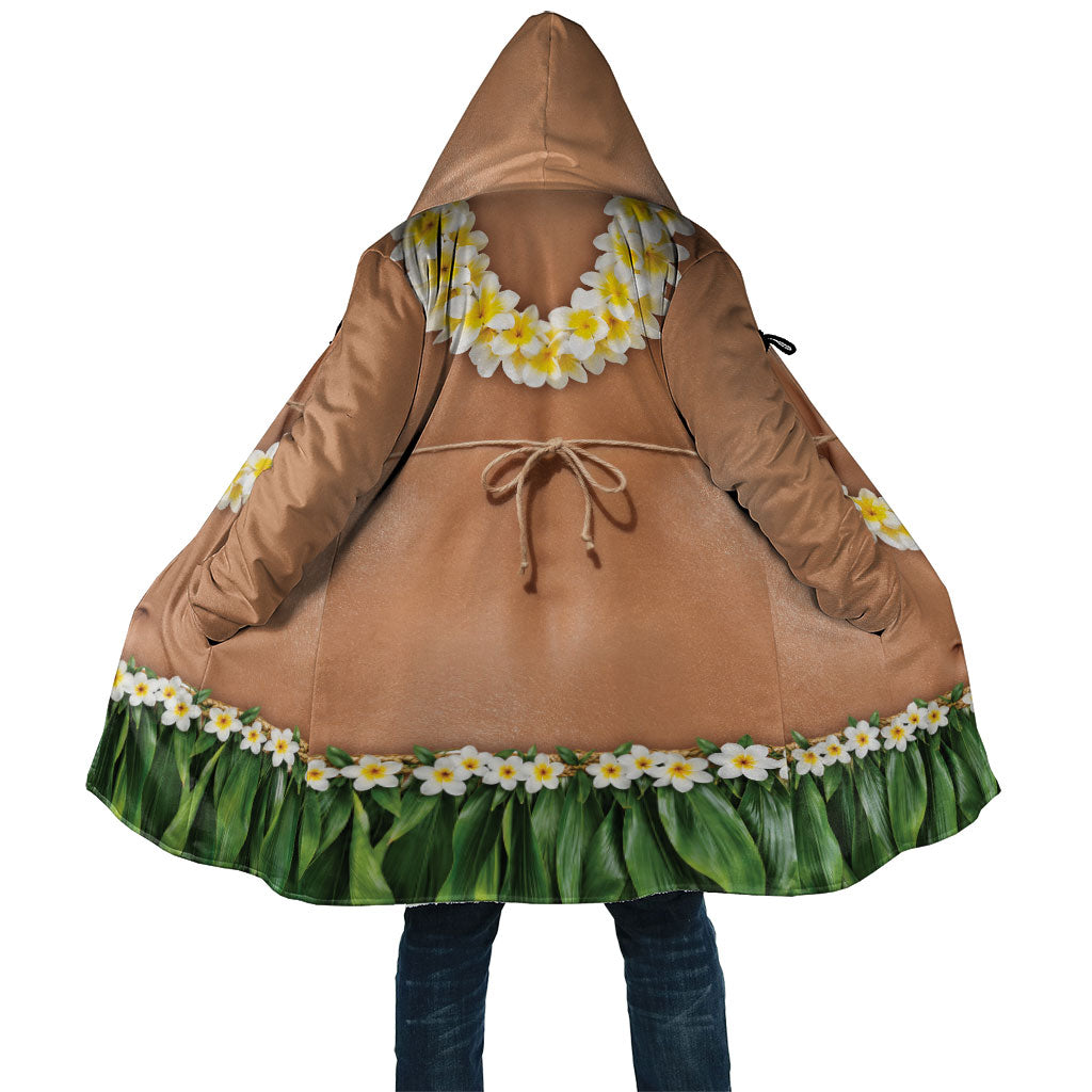 Hawaii Bikini Hula Costume Cloak Coconut Bra Plumeria Flower Lei Grass Skirt