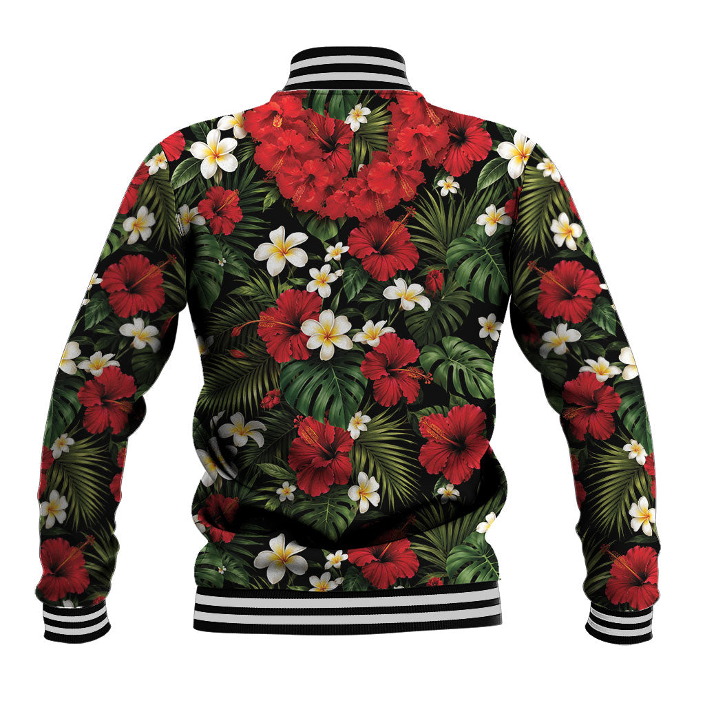 Hawaiian Floral Muscle Abs Baseball Jacket Six Pack Hibiscus Flower Lei Luau DT05 - Polynesian Pride