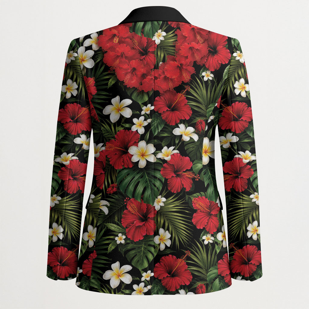 Hawaiian Floral Muscle Abs Blazer Six Pack Hibiscus Flower Lei Luau DT05 - Polynesian Pride