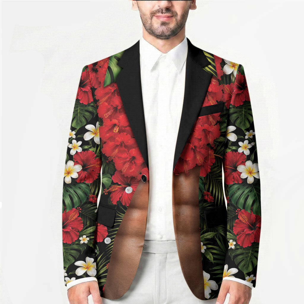 Hawaiian Floral Muscle Abs Blazer Six Pack Hibiscus Flower Lei Luau DT05 - Polynesian Pride