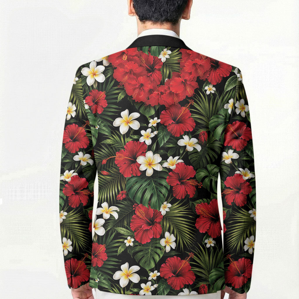 Hawaiian Floral Muscle Abs Blazer Six Pack Hibiscus Flower Lei Luau DT05 - Polynesian Pride