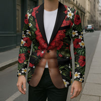 Hawaiian Floral Muscle Abs Blazer Six Pack Hibiscus Flower Lei Luau DT05 - Polynesian Pride