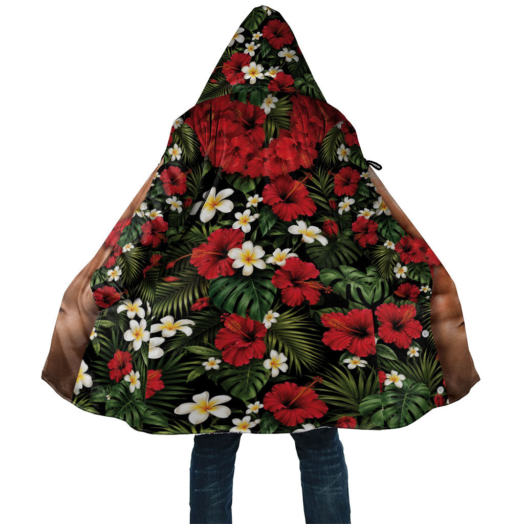 Hawaiian Floral Muscle Abs Cloak Six Pack Hibiscus Flower Lei Luau