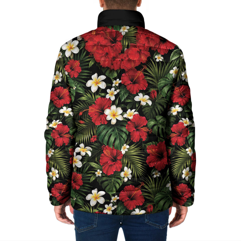 Hawaiian Floral Muscle Abs Padded Jacket Six Pack Hibiscus Flower Lei Luau DT05 - Polynesian Pride