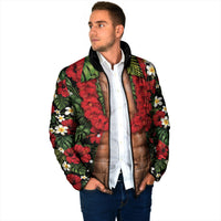 Hawaiian Floral Muscle Abs Padded Jacket Six Pack Hibiscus Flower Lei Luau DT05 - Polynesian Pride
