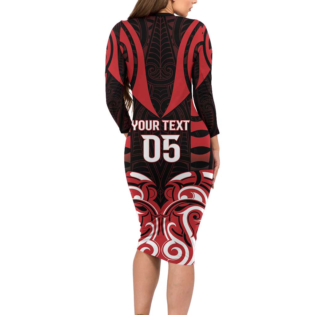 Custom Aotearoa Ngapuhi Family Matching Long Sleeve Bodycon Dress and Hawaiian Shirt Maori Pattern New Zealand DT05 - Polynesian Pride