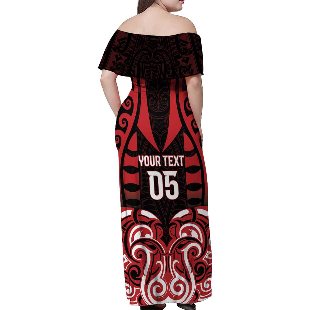 Custom Aotearoa Ngapuhi Family Matching Off Shoulder Maxi Dress and Hawaiian Shirt Maori Pattern New Zealand DT05 - Polynesian Pride