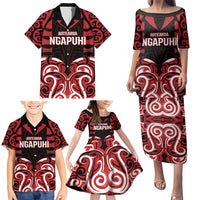 Custom Aotearoa Ngapuhi Family Matching Puletasi and Hawaiian Shirt Maori Pattern New Zealand DT05 - Polynesian Pride