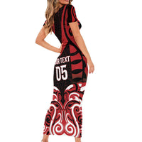 Custom Aotearoa Ngapuhi Family Matching Short Sleeve Bodycon Dress and Hawaiian Shirt Maori Pattern New Zealand DT05 - Polynesian Pride