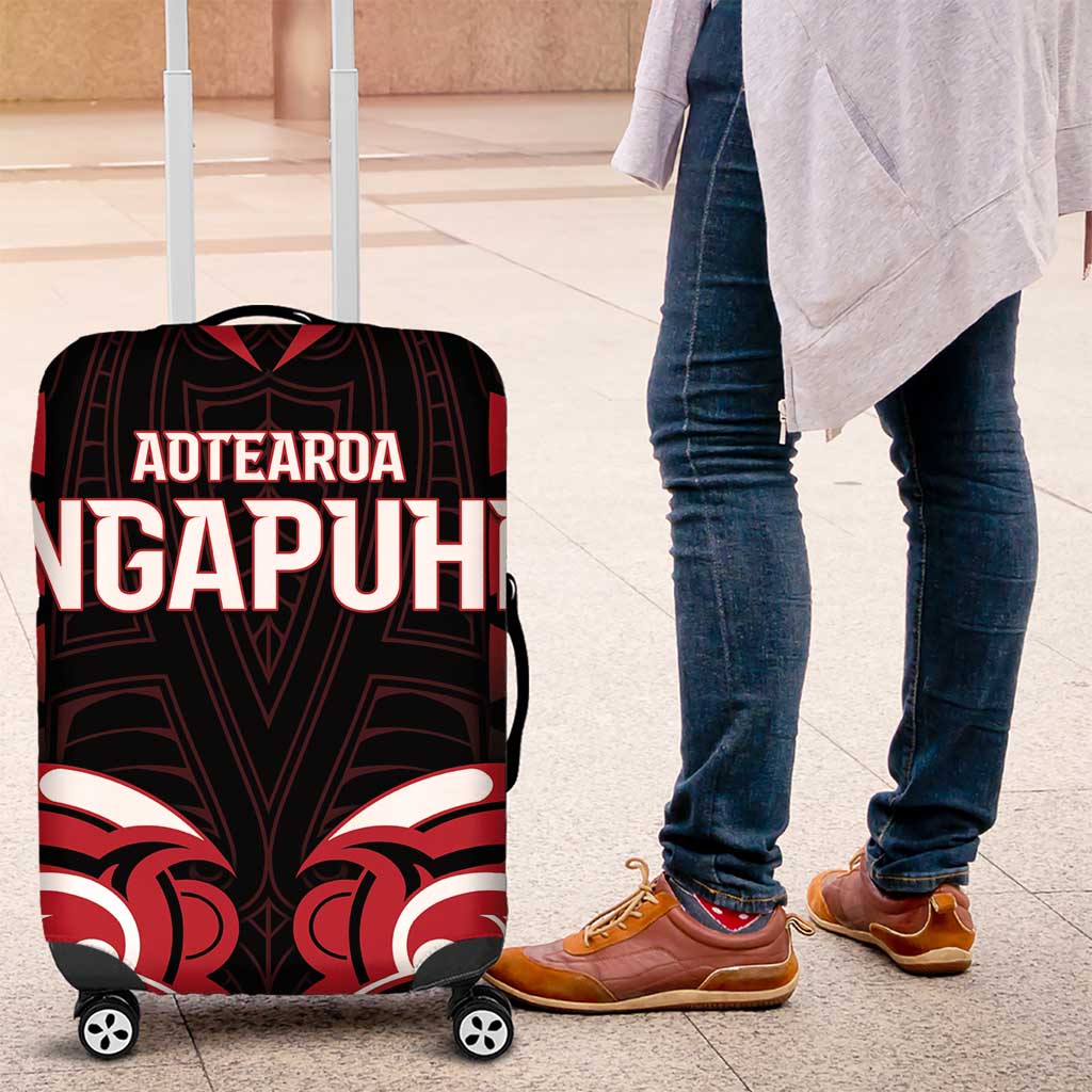 Aotearoa Ngapuhi Luggage Cover Maori Pattern New Zealand DT05 Red - Polynesian Pride