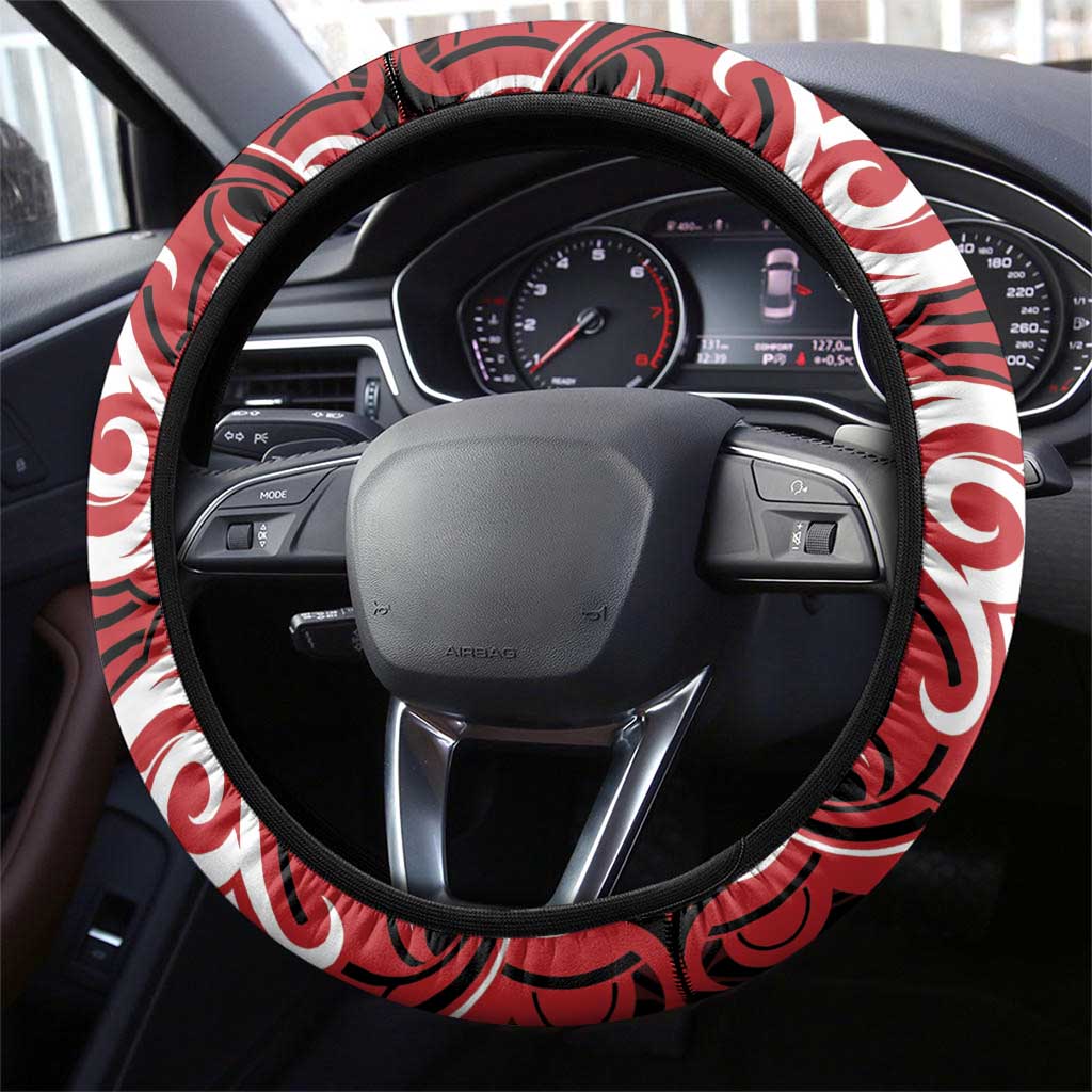 Aotearoa Ngapuhi Steering Wheel Cover Maori Pattern New Zealand DT05 - Polynesian Pride