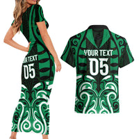 Custom Aotearoa Ngai Tahu Couples Matching Short Sleeve Bodycon Dress and Hawaiian Shirt Maori Pattern New Zealand DT05 - Polynesian Pride