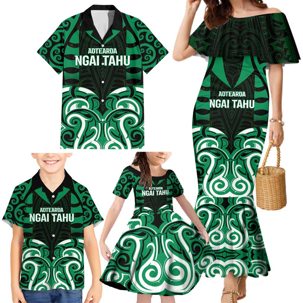 Custom Aotearoa Ngai Tahu Family Matching Mermaid Dress and Hawaiian Shirt Maori Pattern New Zealand DT05 - Polynesian Pride