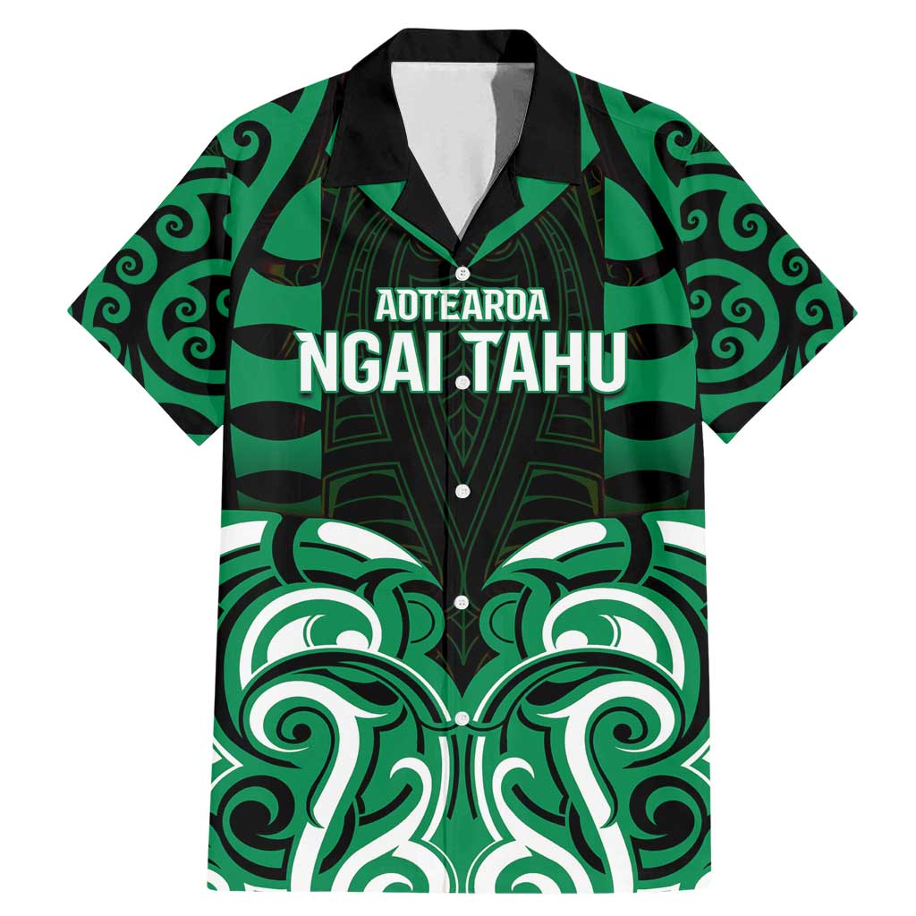 Custom Aotearoa Ngai Tahu Family Matching Mermaid Dress and Hawaiian Shirt Maori Pattern New Zealand DT05 Dad's Shirt - Short Sleeve Green - Polynesian Pride