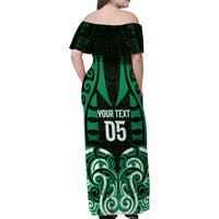 Custom Aotearoa Ngai Tahu Family Matching Off Shoulder Maxi Dress and Hawaiian Shirt Maori Pattern New Zealand DT05 - Polynesian Pride