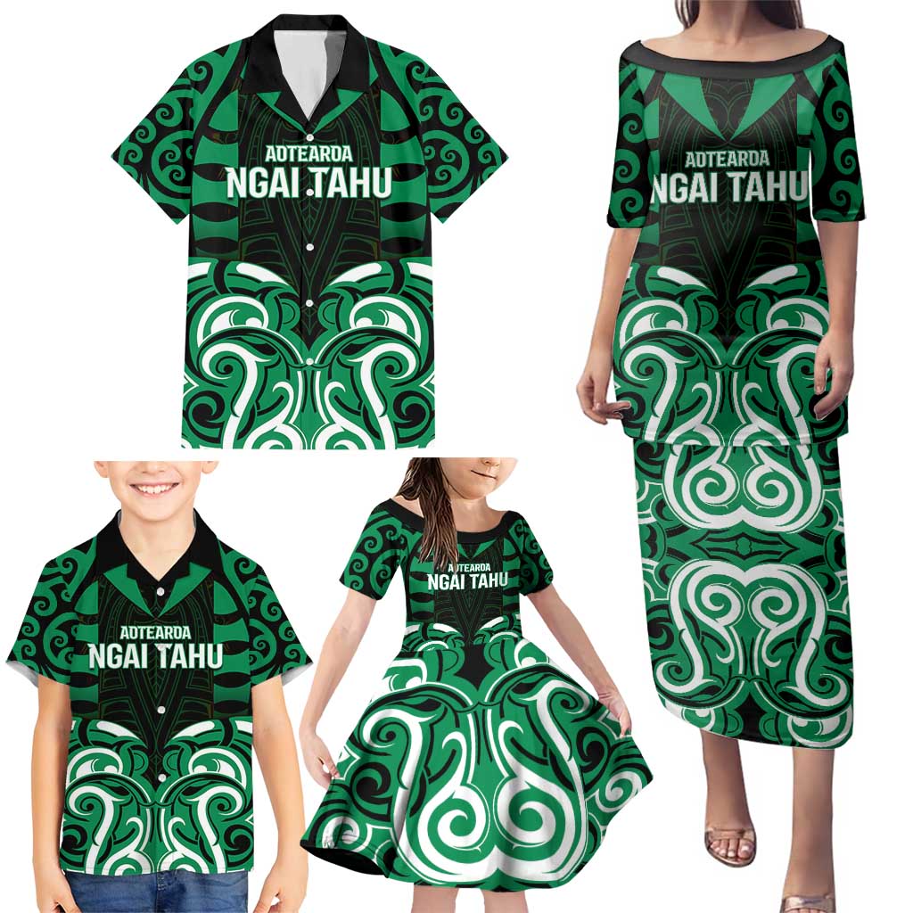 Custom Aotearoa Ngai Tahu Family Matching Puletasi and Hawaiian Shirt Maori Pattern New Zealand DT05 - Polynesian Pride