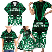 Custom Aotearoa Ngai Tahu Family Matching Short Sleeve Bodycon Dress and Hawaiian Shirt Maori Pattern New Zealand DT05 - Polynesian Pride