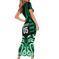 Custom Aotearoa Ngai Tahu Family Matching Short Sleeve Bodycon Dress and Hawaiian Shirt Maori Pattern New Zealand DT05 - Polynesian Pride