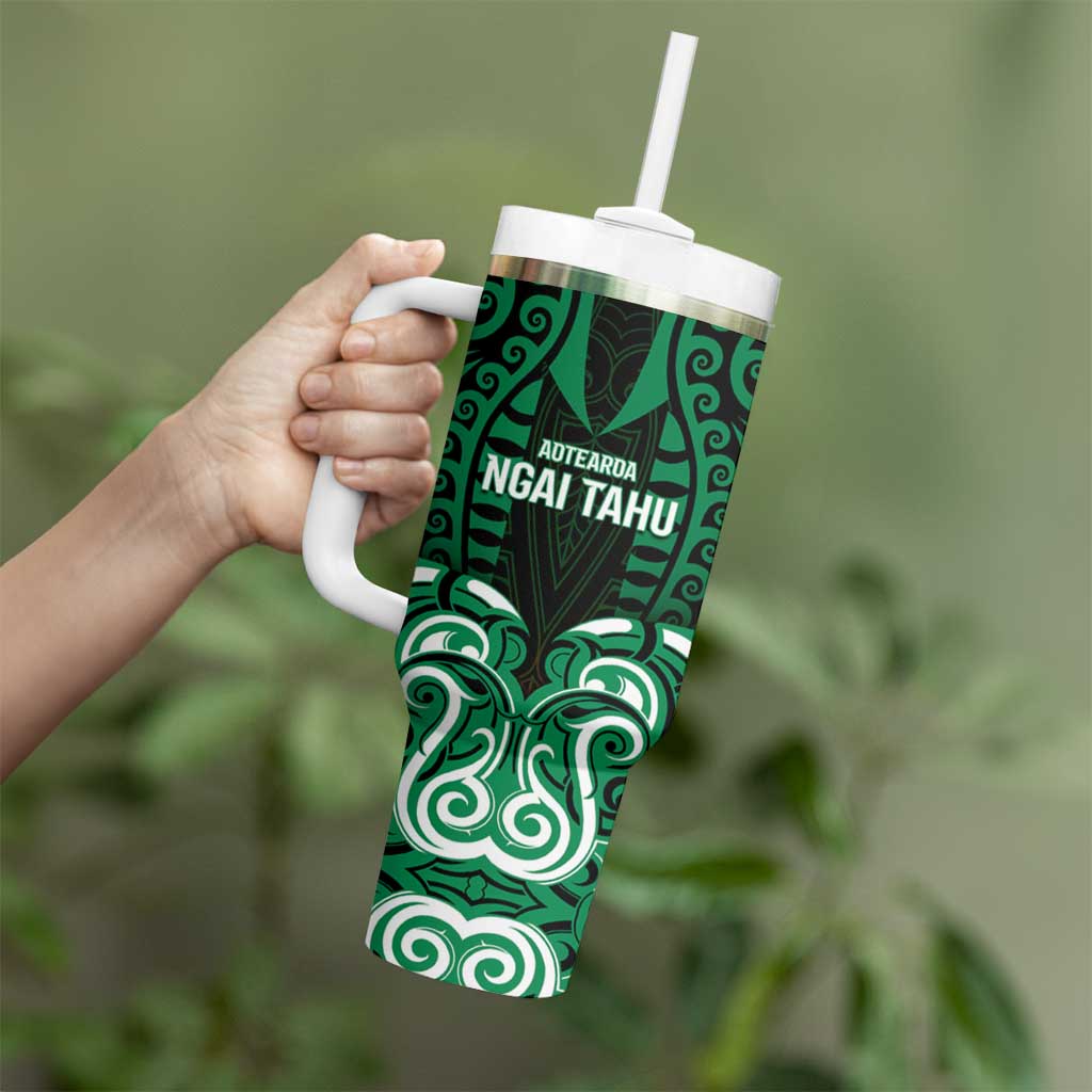 Custom Aotearoa Ngai Tahu Tumbler With Handle Maori Pattern New Zealand - Polynesian Pride