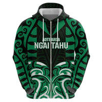 Custom Aotearoa Ngai Tahu Zip Hoodie Maori Pattern New Zealand - Polynesian Pride