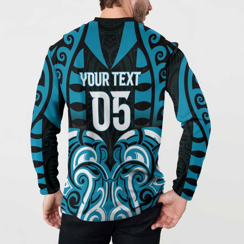 Custom Aotearoa Ngati Porou Button Sweatshirt Maori Pattern New Zealand - Polynesian Pride