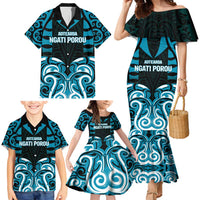 Custom Aotearoa Ngati Porou Family Matching Mermaid Dress and Hawaiian Shirt Maori Pattern New Zealand DT05 - Polynesian Pride