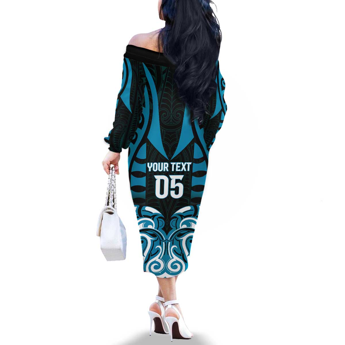 Custom Aotearoa Ngati Porou Family Matching Off The Shoulder Long Sleeve Dress and Hawaiian Shirt Maori Pattern New Zealand - Polynesian Pride