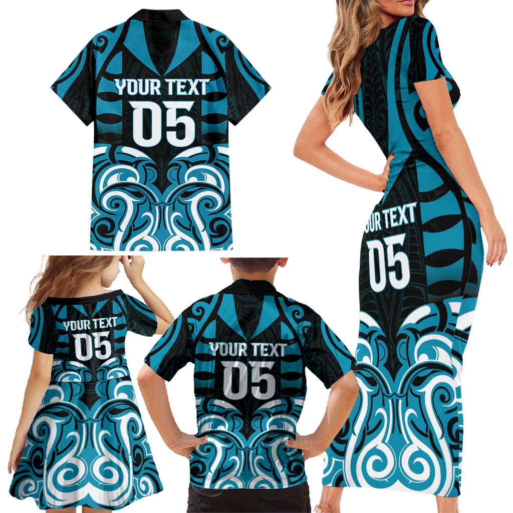 Custom Aotearoa Ngati Porou Family Matching Short Sleeve Bodycon Dress and Hawaiian Shirt Maori Pattern New Zealand DT05 - Polynesian Pride