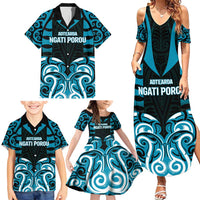 Custom Aotearoa Ngati Porou Family Matching Summer Maxi Dress and Hawaiian Shirt Maori Pattern New Zealand DT05 - Polynesian Pride