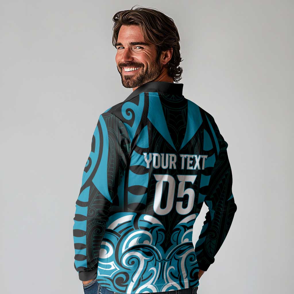 Custom Aotearoa Ngati Porou Long Sleeve Polo Shirt Maori Pattern New Zealand - Polynesian Pride