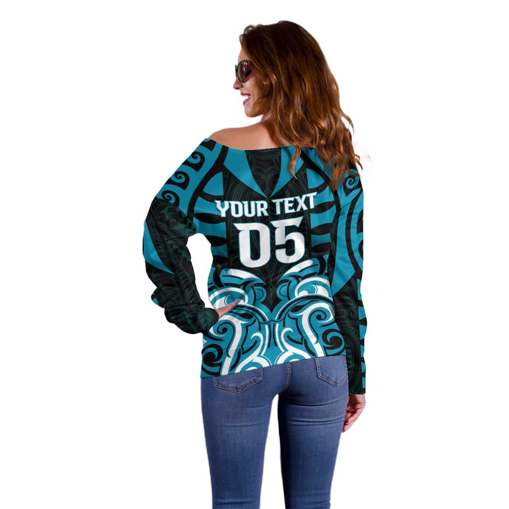 Custom Aotearoa Ngati Porou Off Shoulder Sweater Maori Pattern New Zealand DT05 - Polynesian Pride