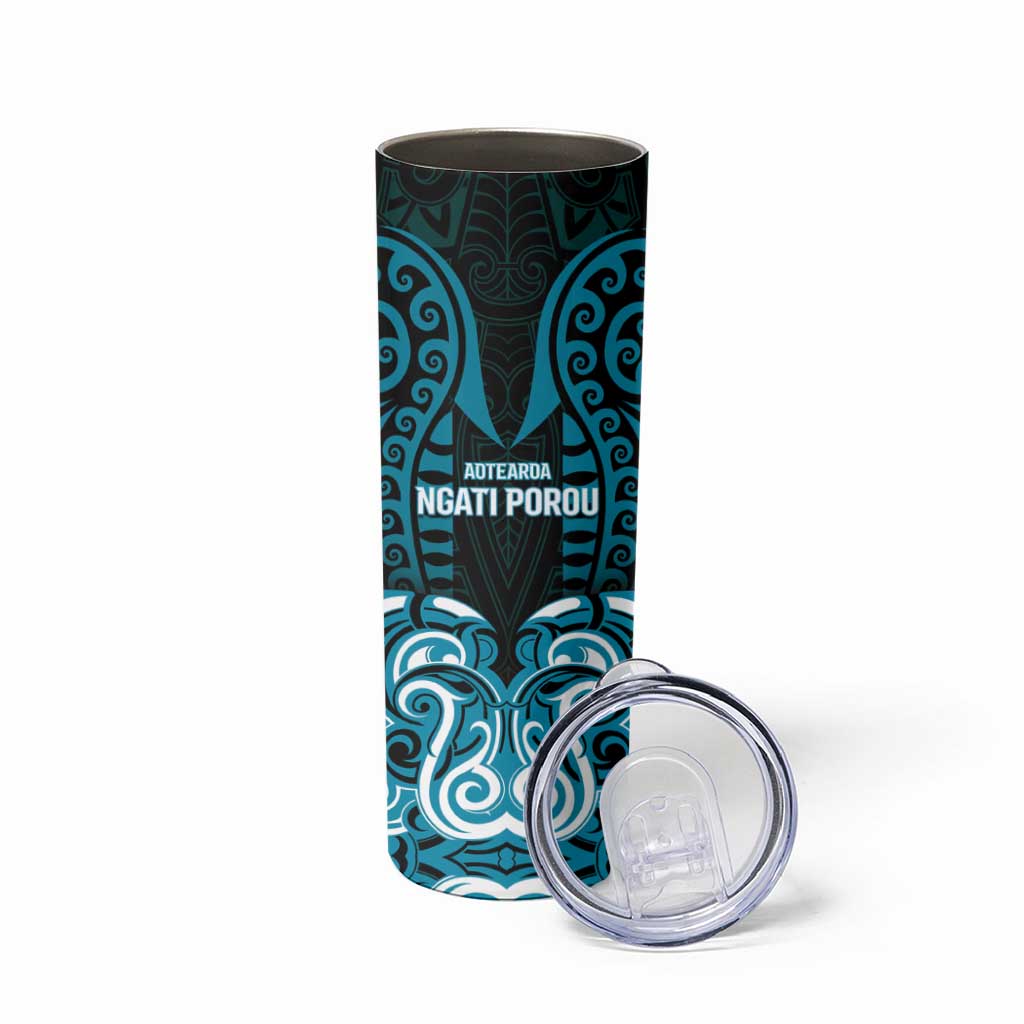 Custom Aotearoa Ngati Porou Skinny Tumbler Maori Pattern New Zealand - Polynesian Pride