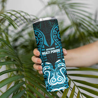 Custom Aotearoa Ngati Porou Skinny Tumbler Maori Pattern New Zealand - Polynesian Pride