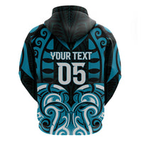 Custom Aotearoa Ngati Porou Zip Hoodie Maori Pattern New Zealand - Polynesian Pride