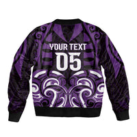 Custom Aotearoa Rangitane Bomber Jacket Maori Pattern New Zealand - Polynesian Pride