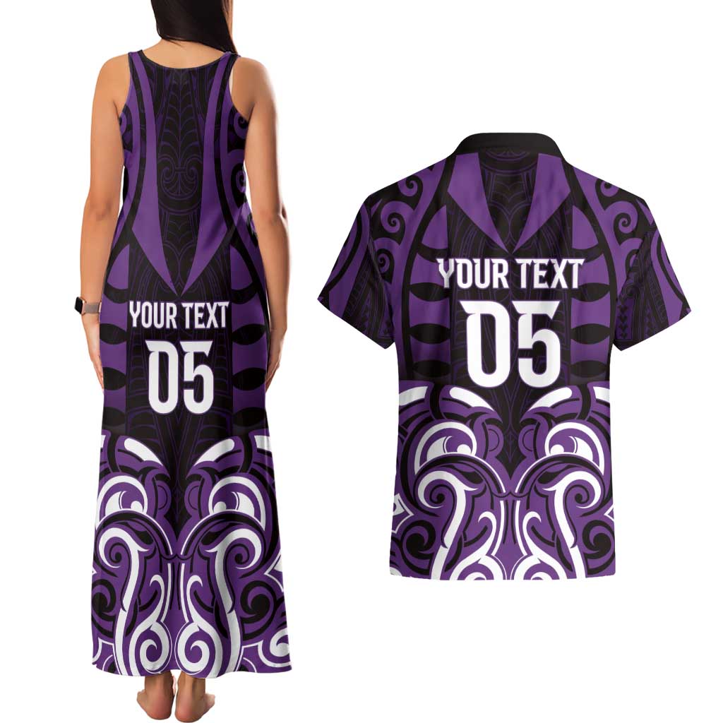 Custom Aotearoa Rangitane Couples Matching Tank Maxi Dress and Hawaiian Shirt Maori Pattern New Zealand - Polynesian Pride