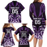 Custom Aotearoa Rangitane Family Matching Long Sleeve Bodycon Dress and Hawaiian Shirt Maori Pattern New Zealand DT05 - Polynesian Pride