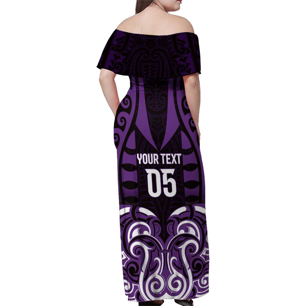 Custom Aotearoa Rangitane Family Matching Off Shoulder Maxi Dress and Hawaiian Shirt Maori Pattern New Zealand - Polynesian Pride
