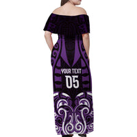 Custom Aotearoa Rangitane Family Matching Off Shoulder Maxi Dress and Hawaiian Shirt Maori Pattern New Zealand - Polynesian Pride